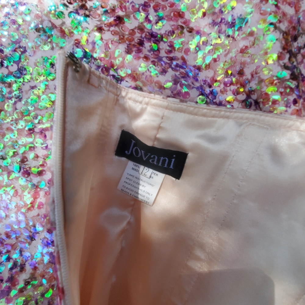 Jovani Sequin Mermaid Dress sz 12 - Picture 4 of 15